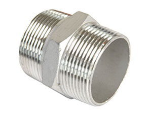 Rvs 316 dubbele zeskantnippel BSP